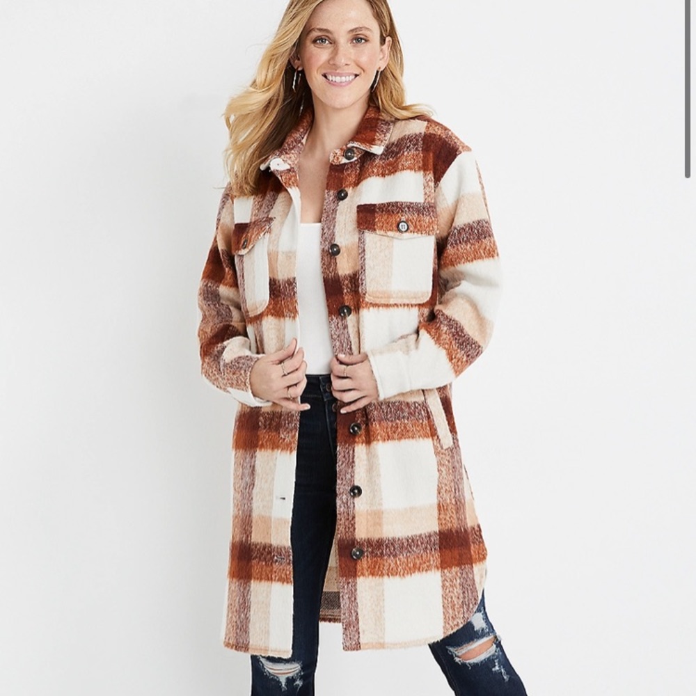 Longline Wool shacket